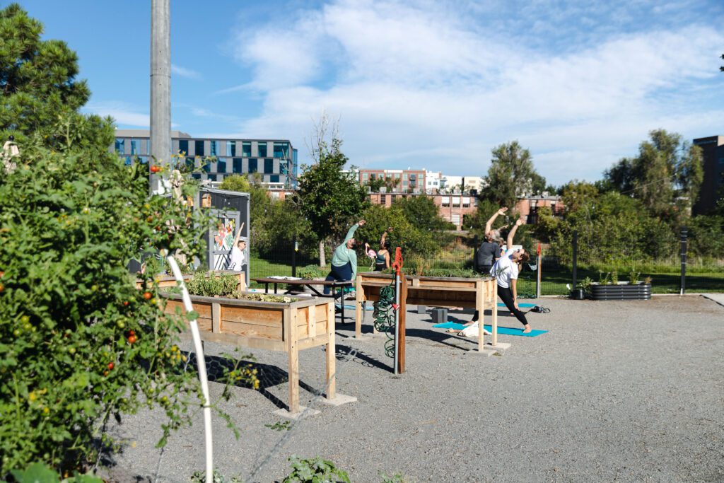 yoga in the garden 1 - Denver Urban Gardens