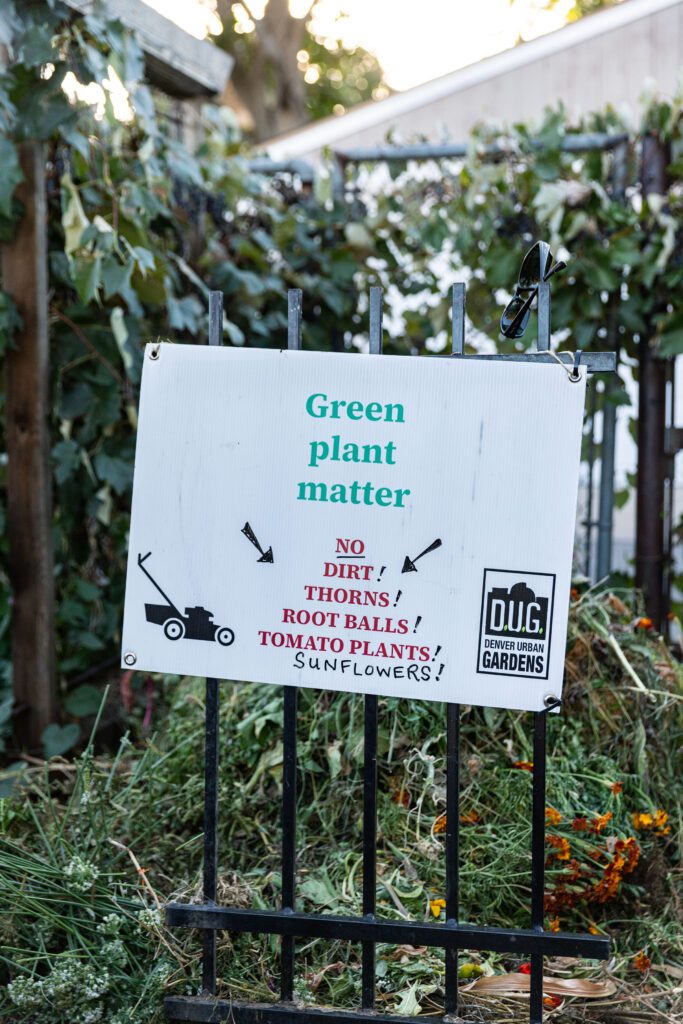 Compost signage - Denver Urban Gardens