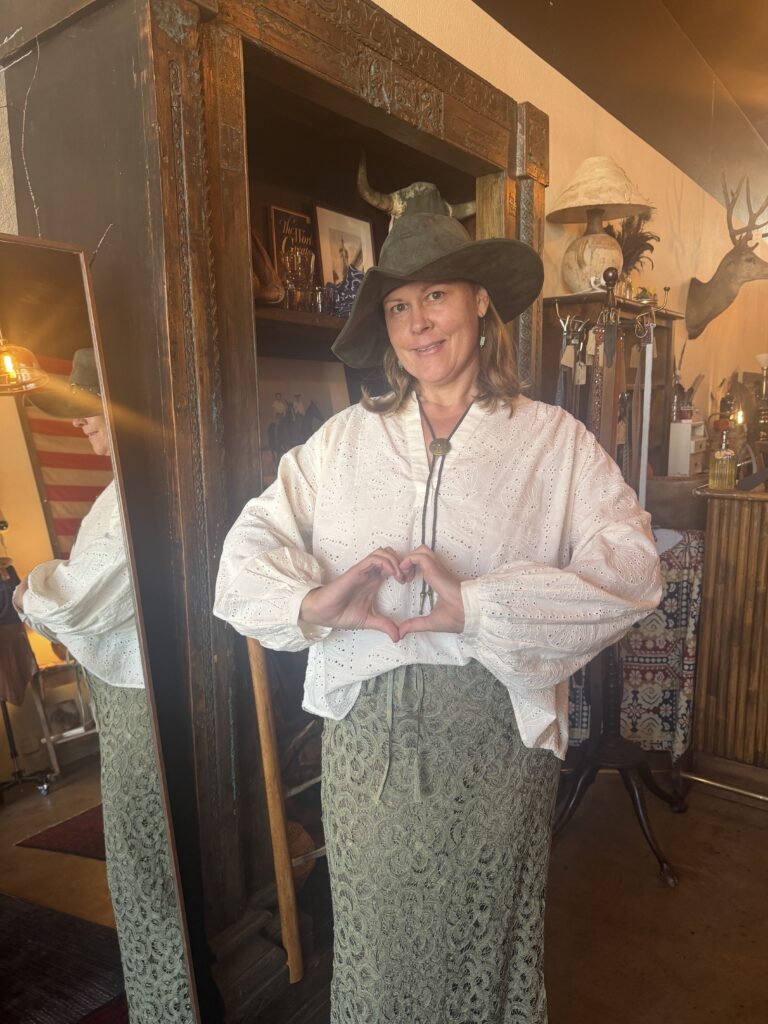 candace wearing cowgirl outfit